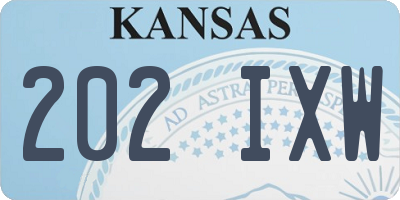 KS license plate 202IXW