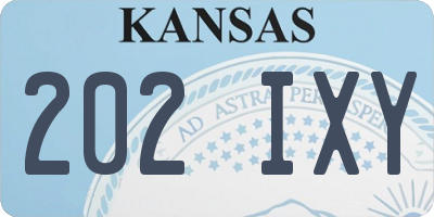 KS license plate 202IXY