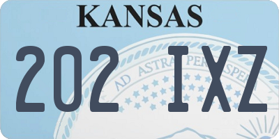 KS license plate 202IXZ