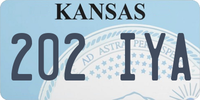 KS license plate 202IYA