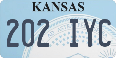KS license plate 202IYC