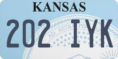 KS license plate 202IYK