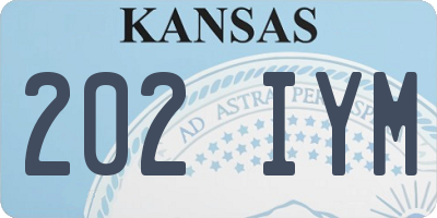KS license plate 202IYM