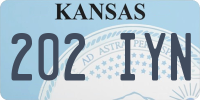 KS license plate 202IYN