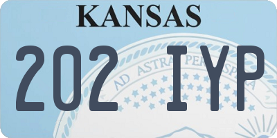 KS license plate 202IYP