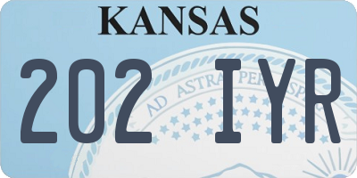 KS license plate 202IYR