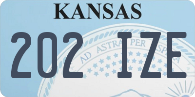 KS license plate 202IZE