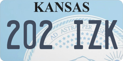 KS license plate 202IZK