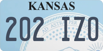 KS license plate 202IZO