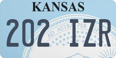 KS license plate 202IZR