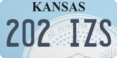 KS license plate 202IZS