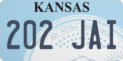 KS license plate 202JAI