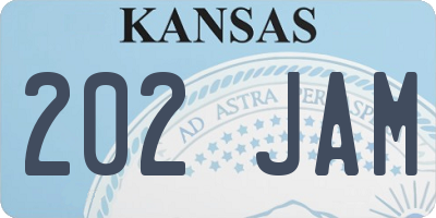 KS license plate 202JAM