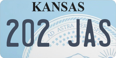 KS license plate 202JAS