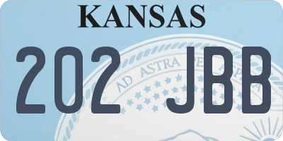 KS license plate 202JBB
