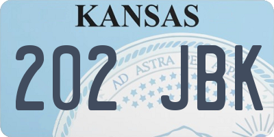 KS license plate 202JBK