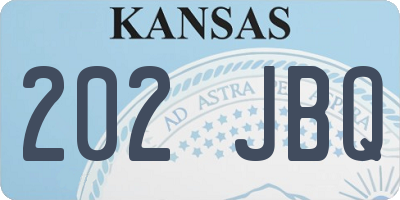 KS license plate 202JBQ