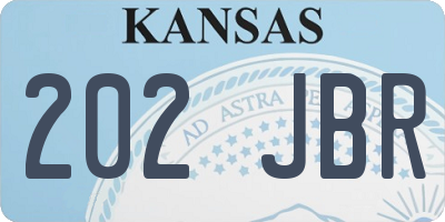 KS license plate 202JBR