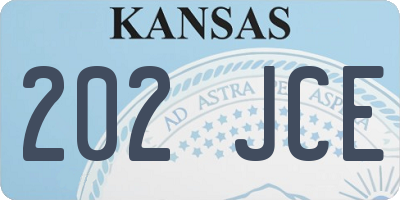 KS license plate 202JCE