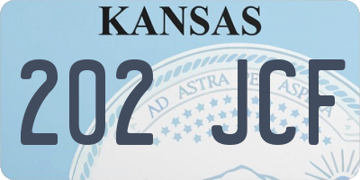 KS license plate 202JCF
