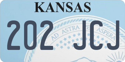 KS license plate 202JCJ