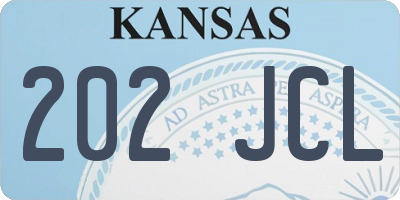 KS license plate 202JCL