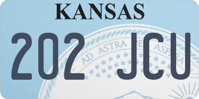 KS license plate 202JCU
