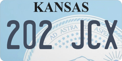KS license plate 202JCX