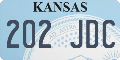 KS license plate 202JDC