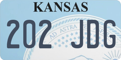 KS license plate 202JDG