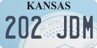 KS license plate 202JDM