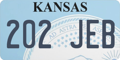 KS license plate 202JEB
