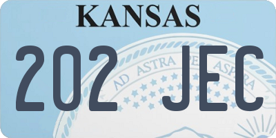 KS license plate 202JEC