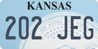 KS license plate 202JEG