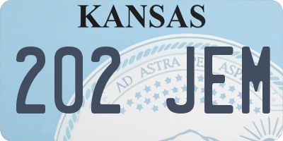 KS license plate 202JEM