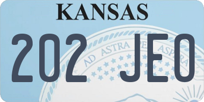 KS license plate 202JEO