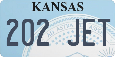 KS license plate 202JET