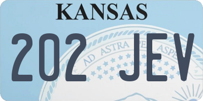 KS license plate 202JEV