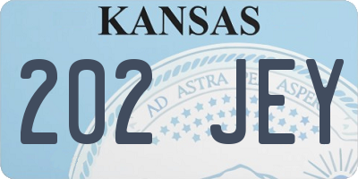 KS license plate 202JEY