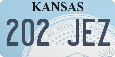 KS license plate 202JEZ