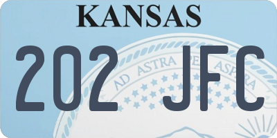 KS license plate 202JFC