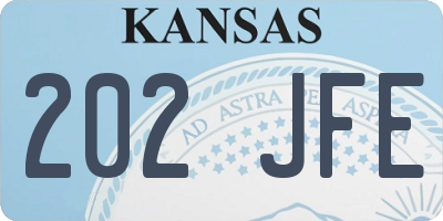 KS license plate 202JFE