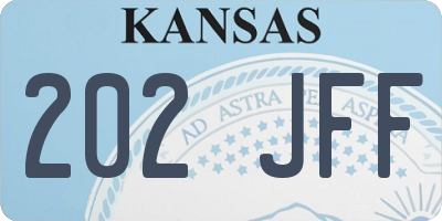 KS license plate 202JFF