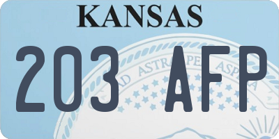 KS license plate 203AFP