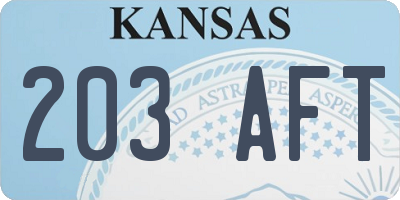 KS license plate 203AFT