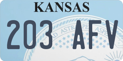 KS license plate 203AFV