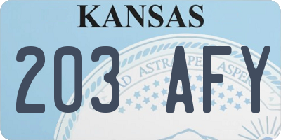 KS license plate 203AFY