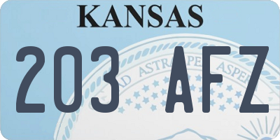 KS license plate 203AFZ