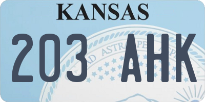 KS license plate 203AHK