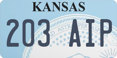 KS license plate 203AIP